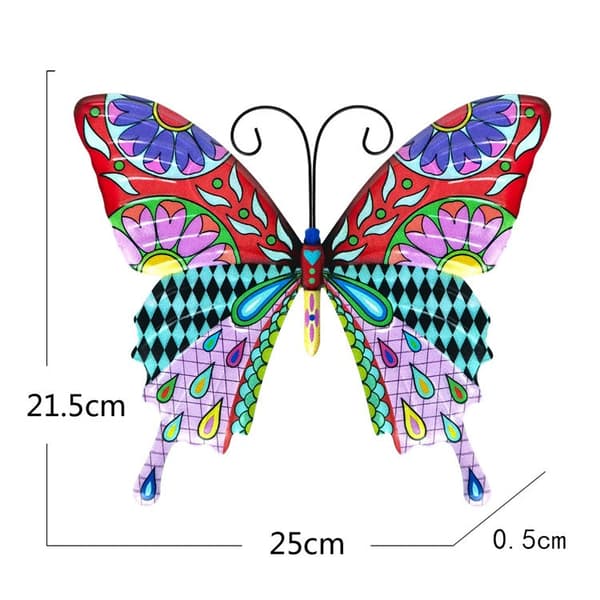 Seinäkoriste Perhonen Metalli 25cm 2kpl