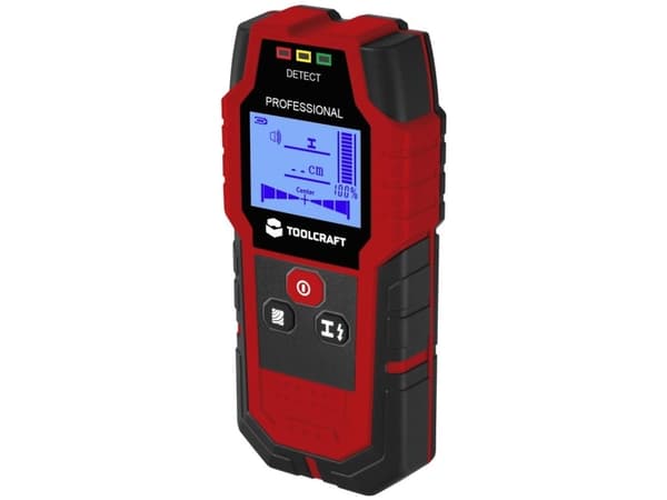 TOOLCRAFT Lokaliseringsapparat TO-9627699 Detektion maks. 120 mm Egnet til Trä, Jernholdigt metal , Ikke jernholdigt metal , Spændingsførende ledning