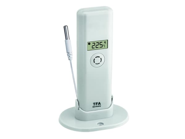 TFA-Dostmann WeatherHub, Temperatur, Trådlös, 868 MHz, -30 - 60 ° C, LCD, Vit