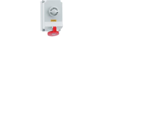 CEE StikkontaktH6 400V 63A 5 polet, rødbredde x højde 160x260 mm, top M40 bund M32/40IP44, polyamid
