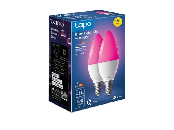 TP-Link Tapo L430C, 4,8 W, 40 W, E14, 470 lm, 25000 h, Multipel