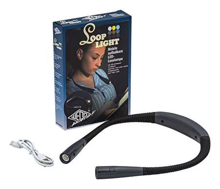WEDO LED läslampa LOOPLIGHT, laddningsbar, svart/grå Ingångsspänning: DC5V/1A, batterikapacitet: 800 mAh, - 1 st (254 22101)
