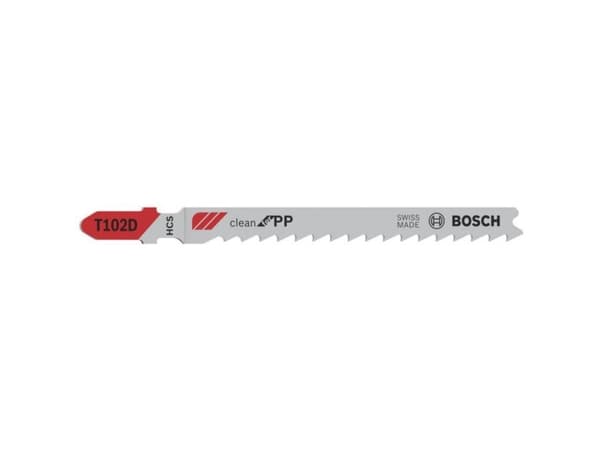 Bosch clean for PP T 102 D - Sticksågblad - för polypropylen (PP), polyetylen (PE) - 3 delar - längd: 100 mm