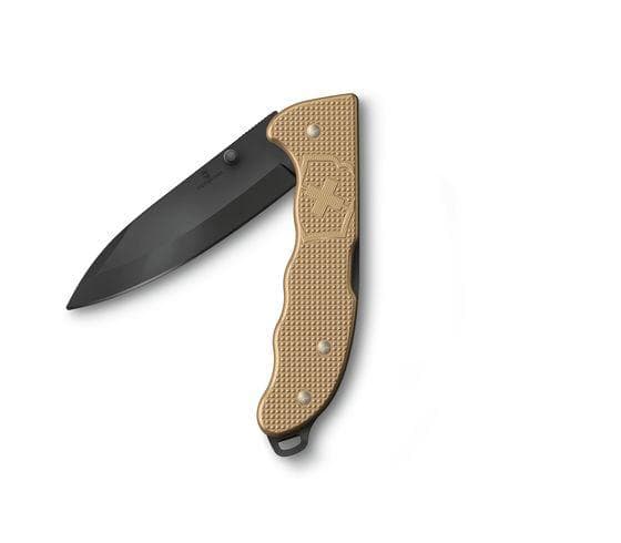 Victorinox Evoke BS Alox, Fällkniv med låsblad, Jaktkniv, Clip point, Beige, 13,6 cm, 18 mm