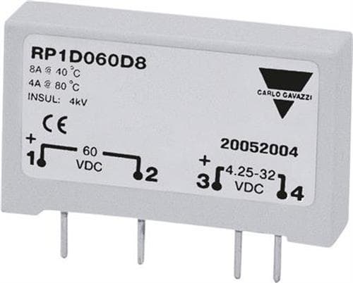 DC SSR-reläer 60 VDC 8 ADC 4-32 VDC Med sockel
