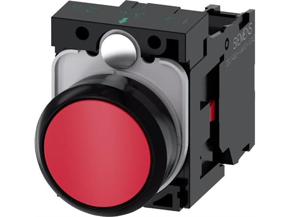 Trykknap 22mm rund plast rød knap 1NC sk