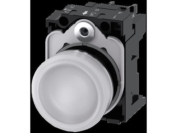 Signallampe 22mm ru met højgl hv gl 230V