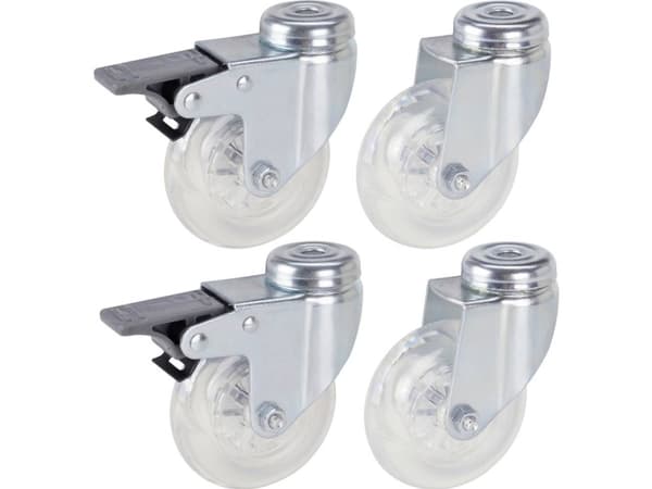 dörner + helmer 4506551 Styrehjul med bremse Hjuldiameter: 75 mm Bæreevne (maks.): 50 kg 4 stk
