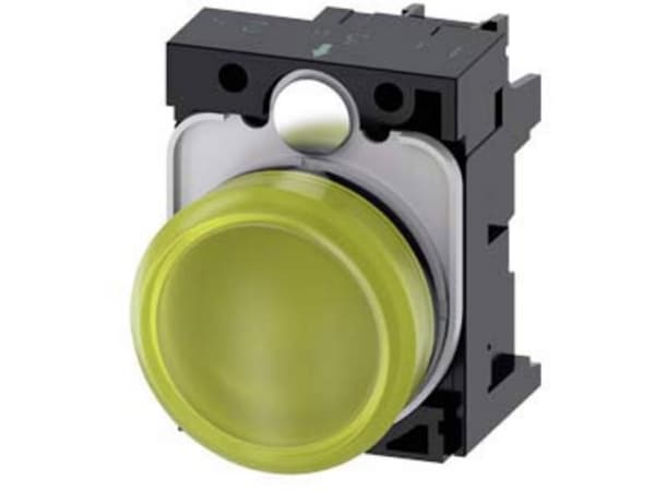 Signallampa 22mm grovplåt gul slät 230V