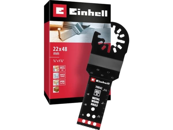 Einhell 708042 Tauchsägeblatt BIM Met, 22mm Bimetal Tilbehørssæt, multifunktionsværktøj 22 mm 1 stk
