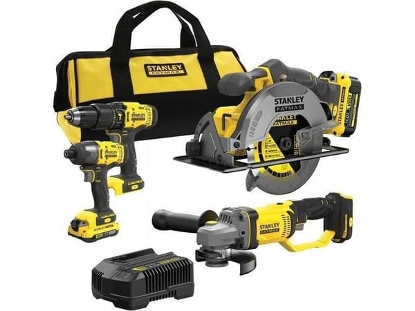 Verktygssats Stanley SFMCK469M2-QW (SFMCD711 + SFMCF800 + SFMCG400 + SFMCS500); 2x4,0 Ah cc.