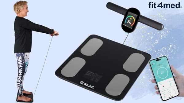 WOBELL vægt med kropssammensætningsanalyse sort smart bluetooth-forbindelse med telefon