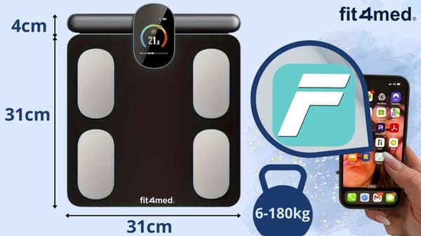 WOBELL vægt med kropssammensætningsanalyse sort smart bluetooth-forbindelse med telefon