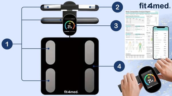 WOBELL vægt med kropssammensætningsanalyse sort smart bluetooth-forbindelse med telefon