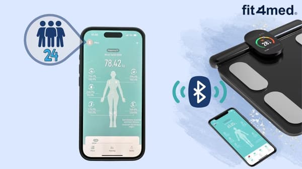 WOBELL vægt med kropssammensætningsanalyse sort smart bluetooth-forbindelse med telefon