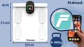 Pikkukuva 4 / 11: WOBELL-vaaka kehonkoostumusanalyysillä, valkoinen älykäs Bluetooth-yhteys puhelimeen
