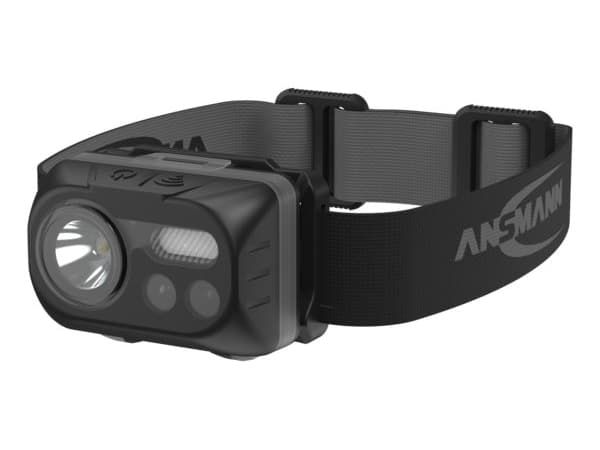 Ansmann HD230BS, Hodebåndslommelykt, Sort, Akrylonitril-butadien-styren (ABS), Knapper, IP54, COB LED