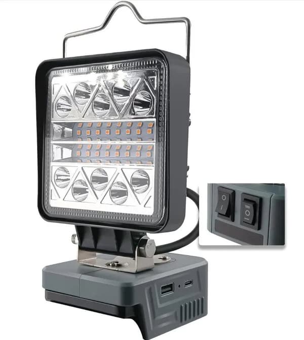 LED-työvalo 800-1800 lumenia Dewalt-akkuihin