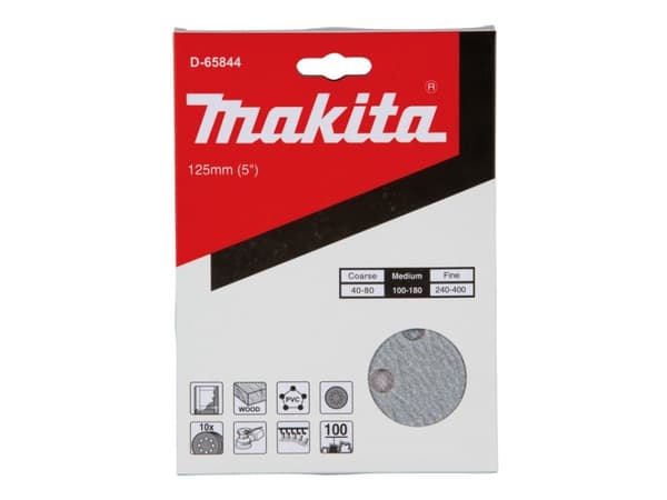 Makita D-65844, Slipskiva, Trä, Makita, Grå, Rund, 12,5 cm
