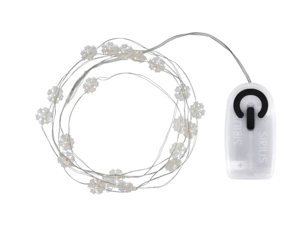 Sirius Home Nynne, Silver, Transparent, Ambience, 20 bulb(s), LED, Battery, AA