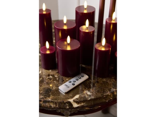 Sirius Sille Genopladelig Bloklys Mini Bordeaux - Ø 5 cm - H 6,5 cm - 2stk