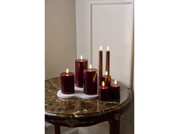 Sirius Sille Genopladelig Bloklys Mini Bordeaux - Ø 5 cm - H 6,5 cm - 2stk