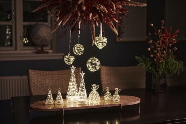 Sirius Home Sweet Christmas Ball, Light decoration figure, Transparent, Glass, 5 bulb(s), LED, Battery
