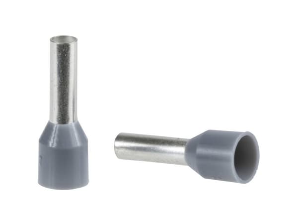 Schneider Electric DZ5CE007L6D, Kabeländhylsa, Rak, Grå, Koppar, Plast, 0,75 mm ², REACh, RoHS
