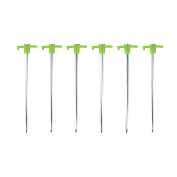 Metalliset telttapiikit, 20 cm, 6-pakkaus