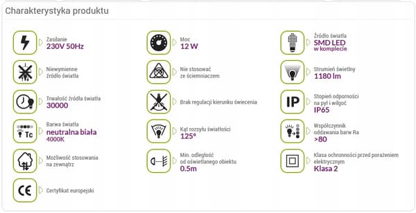 LED Enduro 2C 12W svart hermetisk fasadlampa