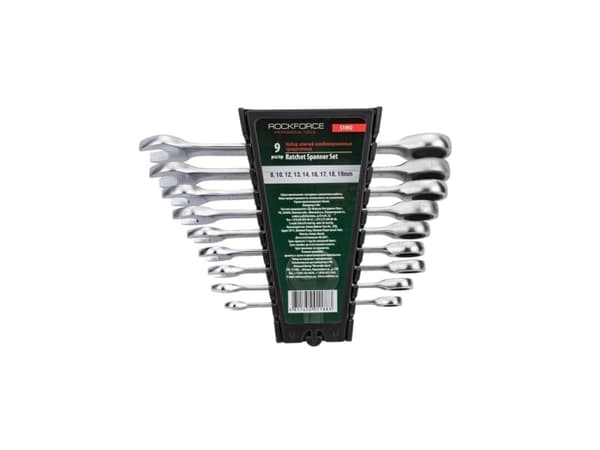 SET RATCHET COMB WRENCH ROCKFORCE 9PCS