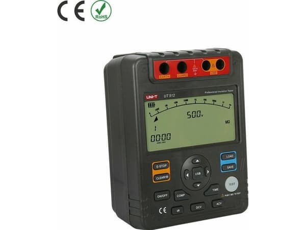 Isolasjonsmotstandsmåler UT512; LCD (9999) 19 mm; kolonne 29segm.