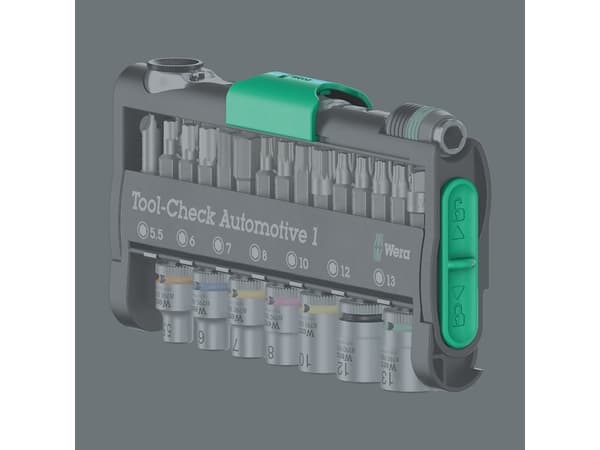 Wera Tool-Check Automotive 1, 1 del, Svart, Grön, Rostfritt stål, Rostfritt stål, 478 g, 51 mm, 218 mm