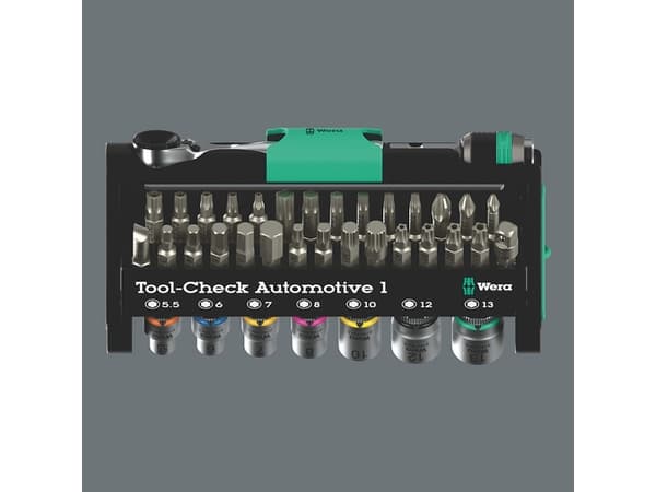 Wera Tool-Check Automotive 1, 1 del, Svart, Grön, Rostfritt stål, Rostfritt stål, 478 g, 51 mm, 218 mm