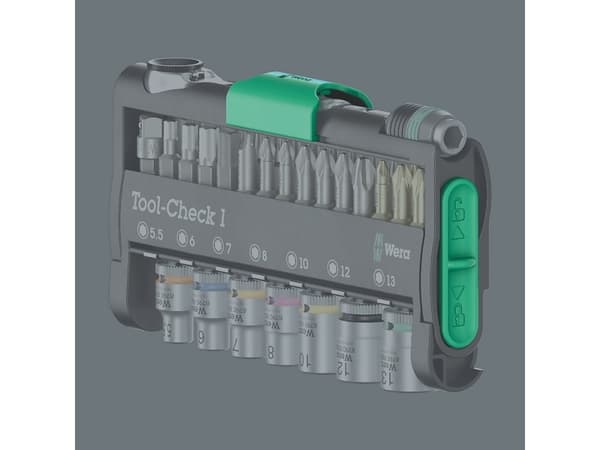 Wera Tool-Check 1, 1 del, Svart, Grön, Rostfritt stål, Rostfritt stål, 497 g, 35 mm, 170 mm