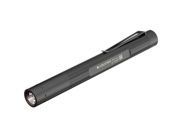 LEDLENSER Pencillygte med fokusering. Tre lysstyrker (15/60/120 lumen). Med lommeclips. Lev. Inkl. 2 stk. AAA batterier. IP54