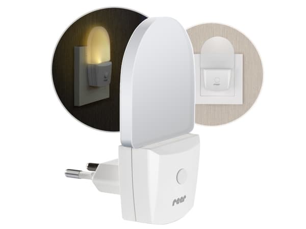 reer Nightguide, LED, Strømkontakt, Gutt/Jente, AC Hvit