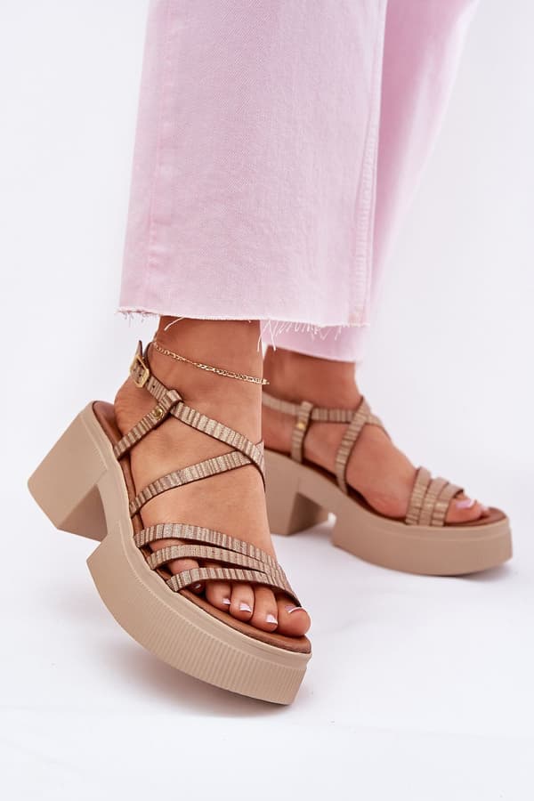 Heel sandals model 214994 Step in style yellow 40