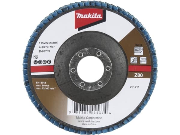 Makita D-63769, Slipskiva, Platt i mitten, Makita, 2,22 cm, 11,5 cm, 80 m/s