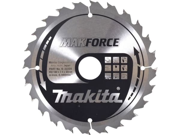 Makita B-32231, Trä, 18 cm, 3 cm, 8480 RPM, 2,4 mm, Makita