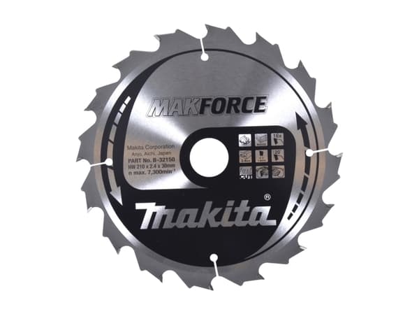 Makita B-32150, Trä, 21 cm, 3 cm, 7300 RPM, 2,4 mm, Makita