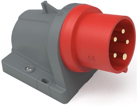CEE Seinärasia H6 400V 16A 5-napainen IP44 punainen, leveys x korkeus 94x192 mm, liitäntä M32, polyamidi INNOLINQ QC