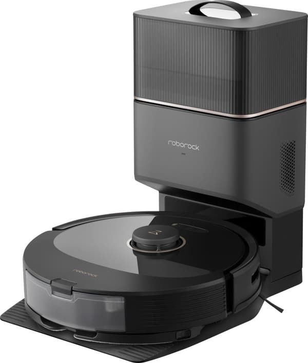 Roborock - Q8 Max+ Robot Vacuum with Self-Emptying Station - Black Svart