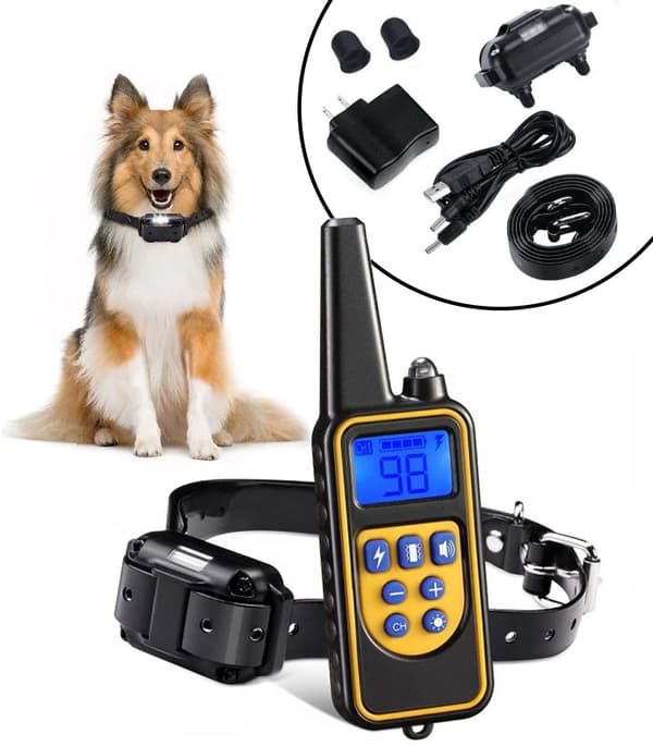 ELEKTRISK HALSBAND FÖR HUNDTRÄNING MED FJÄRRKONTROLL VATTENTÄT RÄCKVÄND 800 M