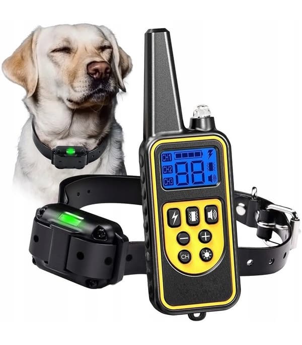 ELEKTRISK HALSBAND FÖR HUNDTRÄNING MED FJÄRRKONTROLL VATTENTÄT RÄCKVÄND 800 M