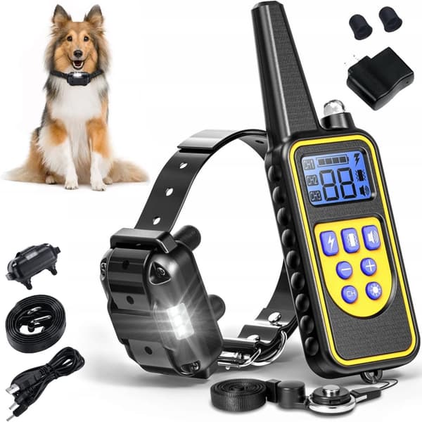 ELEKTRISK HALSBAND FÖR HUNDTRÄNING MED FJÄRRKONTROLL VATTENTÄT RÄCKVÄND 800 M