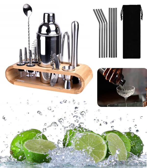 Professionelt bartendersæt til drinks shaker cocktailshaker 23 el.