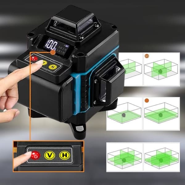 LASER NIVEAU 360 PLAN 4D 360 16 LINJER KRYDSLASER + STATIV