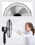 Miniatyrbild 5 av 9: FLÄKT STÅENDE FLÄKT JUSTERING OSCILLATION TYST KRAFTFULL 45W 45CM HÖG
