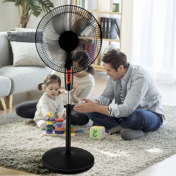 FLÄKT STÅENDE FLÄKT JUSTERING OSCILLATION TYST KRAFTFULL 45W 45CM HÖG